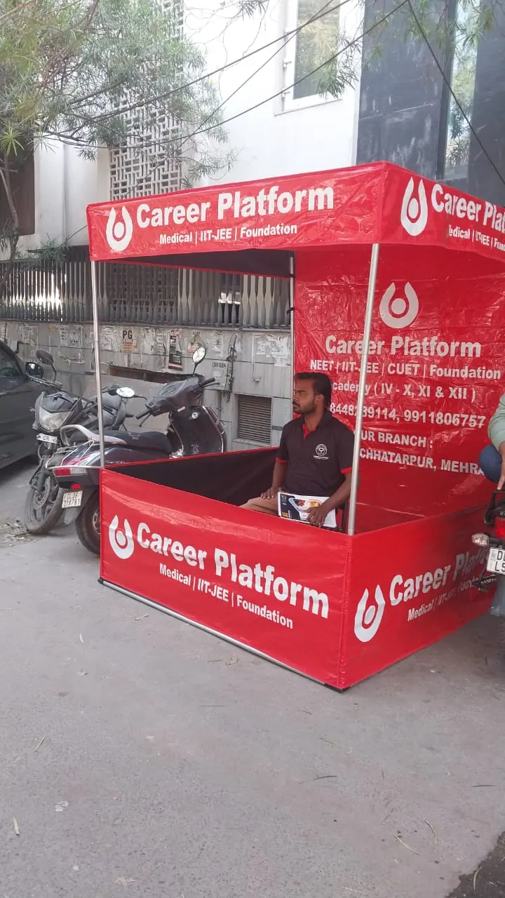 Career Platform admission help desk set up outdoors