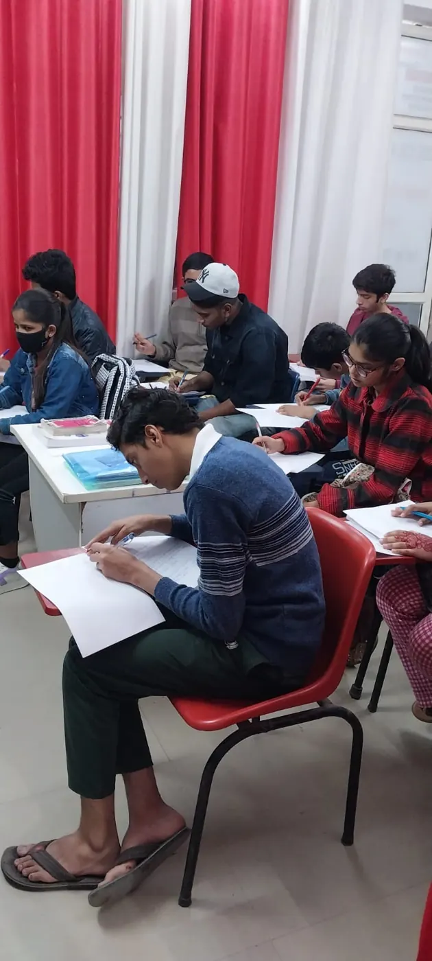 Career Platform students writing a weekly test in the classroom
