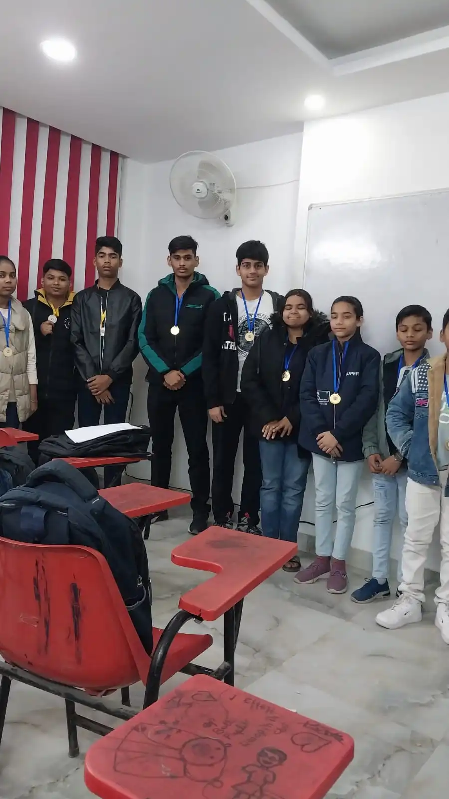 Students celebrating scholarship achievement